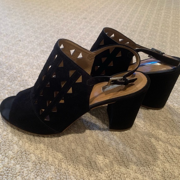 Halogen by Nordstrom Black Slingback Peep Toe Chunky Heels - Picture 3 of 4